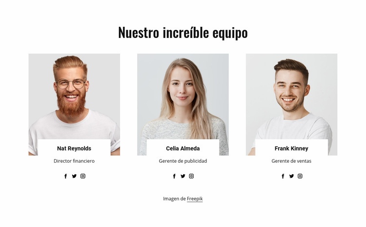 Nuestro increíble equipo Creador de sitios web HTML