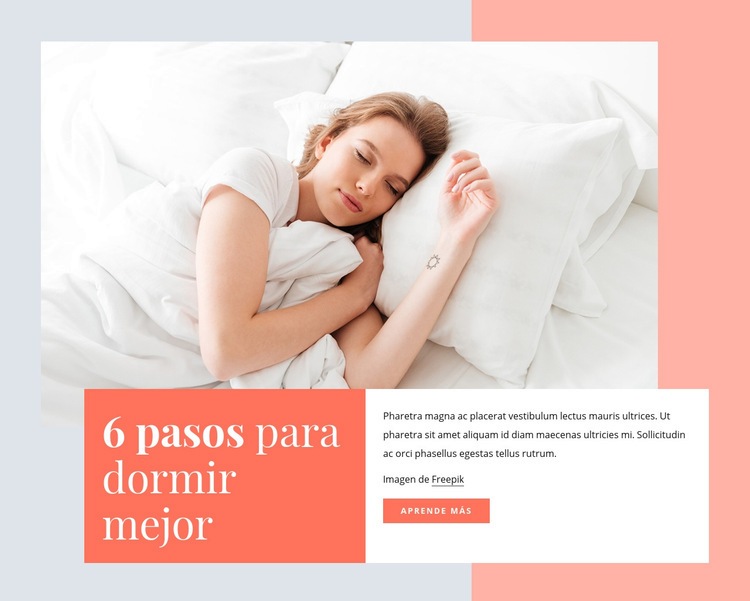 6 pasos para dormir mejor Plantilla HTML5