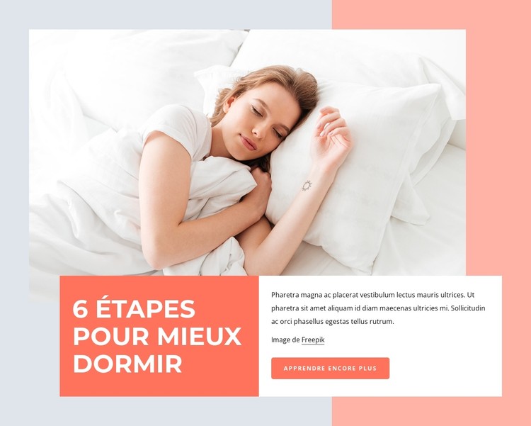 6 étapes pour mieux dormir Modèle CSS