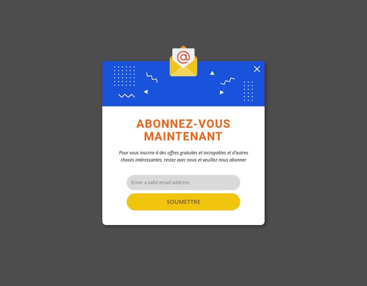 Abonnez-vous maintenant popup Modèle CSS