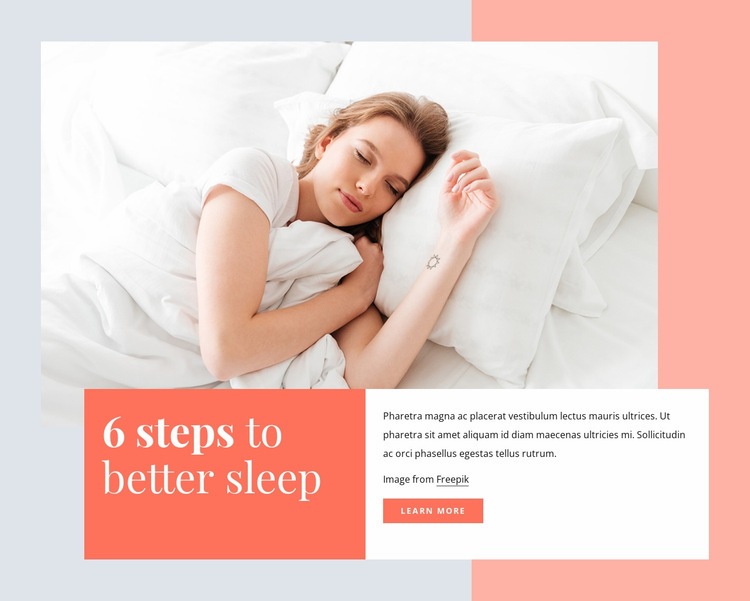 6 steps to better sleep Homepage Design