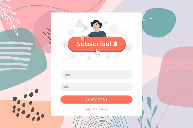 Subscription form template Homepage Design