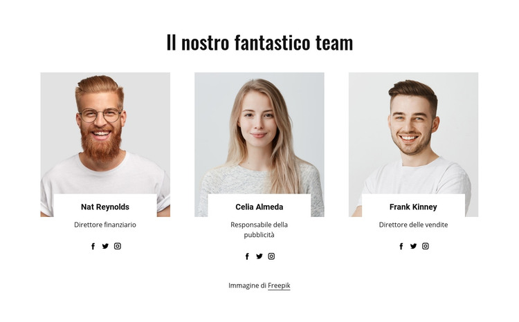 Il nostro fantastico team Modello HTML