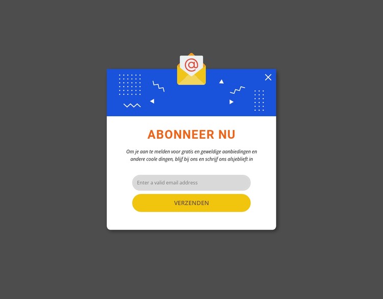 Abonneer nu pop-up CSS-sjabloon