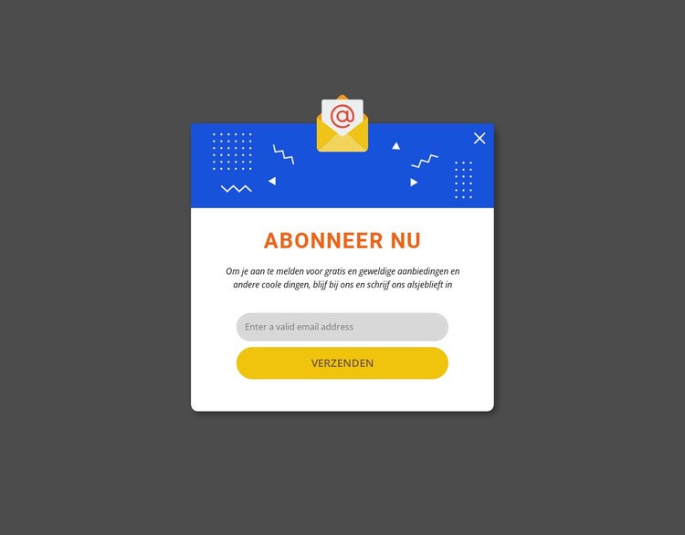 Abonneer nu pop-up Html Website Builder