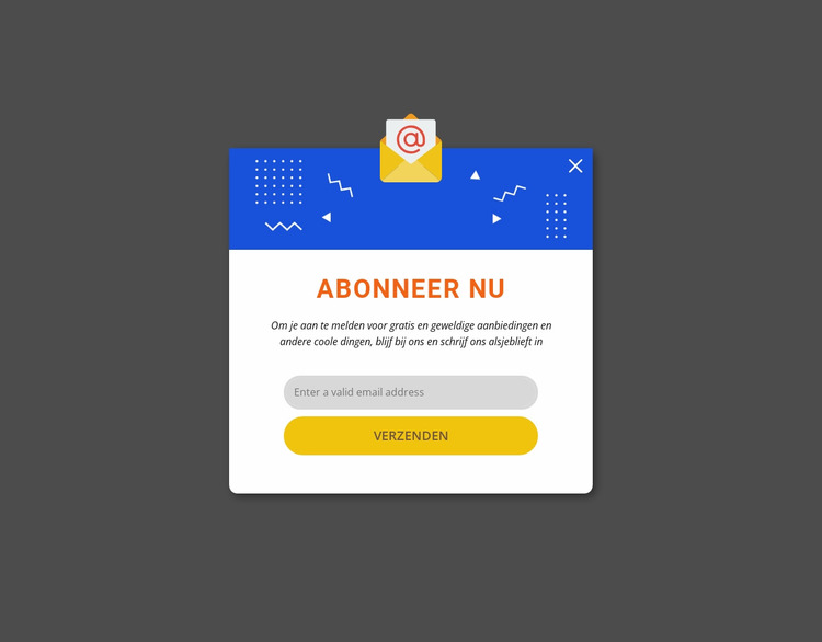 Abonneer nu pop-up Joomla-sjabloon