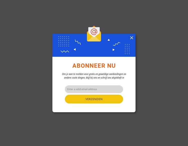 Abonneer nu pop-up Website Builder-sjablonen