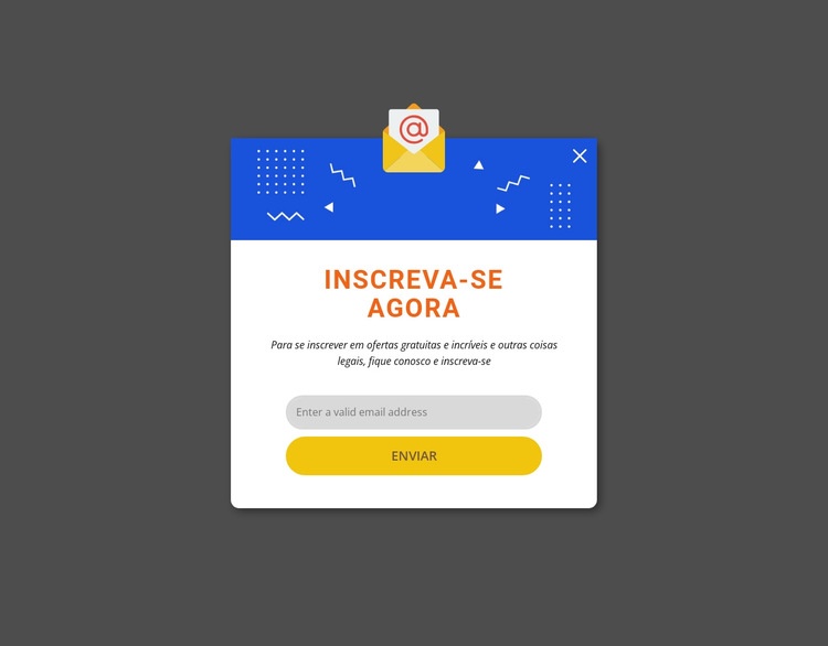 Inscrever-se agora pop-up Modelo HTML5