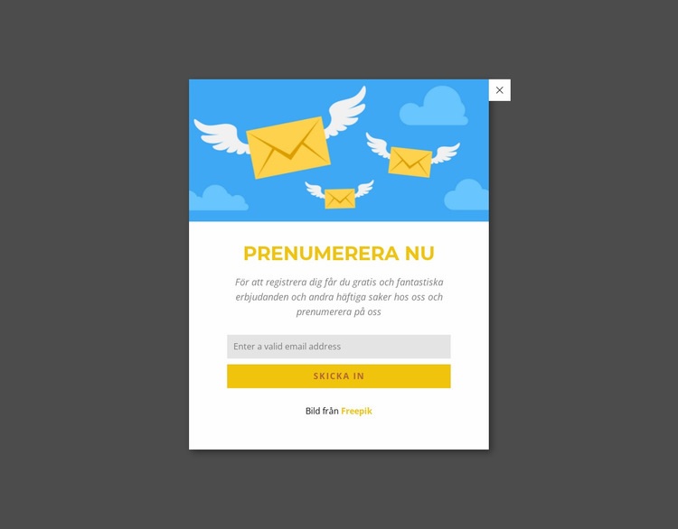 Prenumerera nu i popup -fönstret CSS -mall