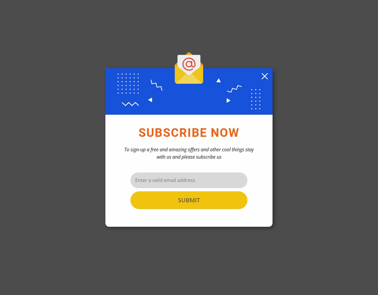 Subscribe now popup Landing Page