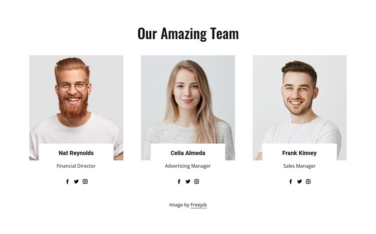 Our amazing team Wix Template Alternative