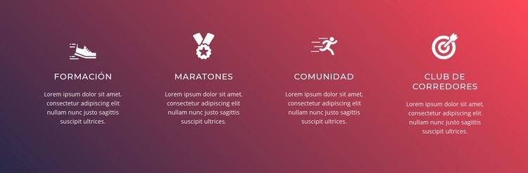 Características del club de correr Plantilla HTML5