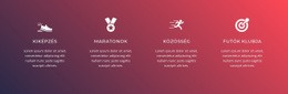 Futóklub Funkciók - Reszponzív Weboldal Tervezés