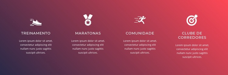 Recursos do clube de corrida Design do site