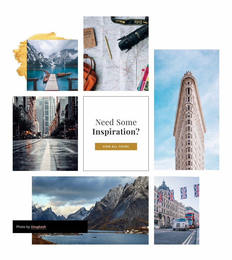 Travel inspiration ideas Website Mockup