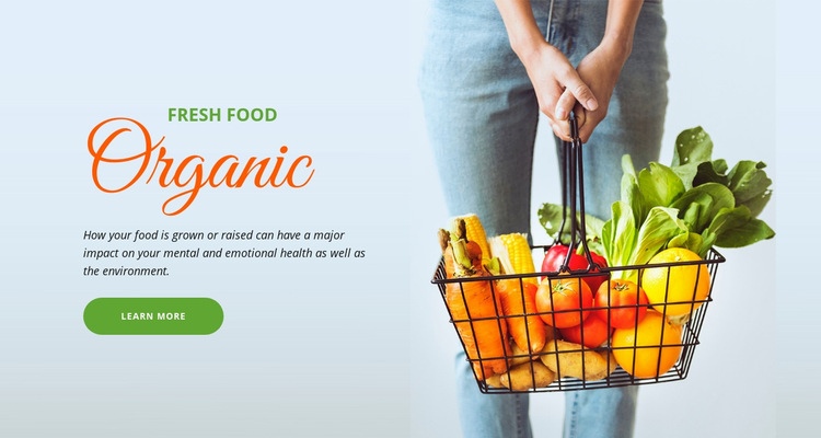 Fresh Organic Food Elementor Template Alternative