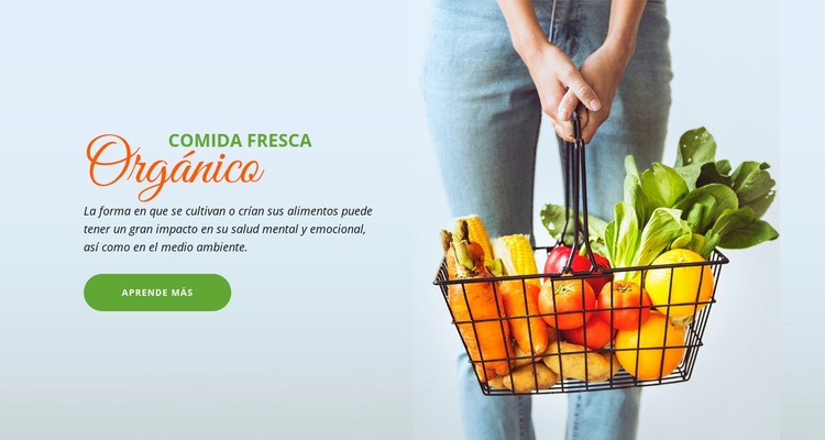 Alimentos orgánicos frescos Diseño de páginas web