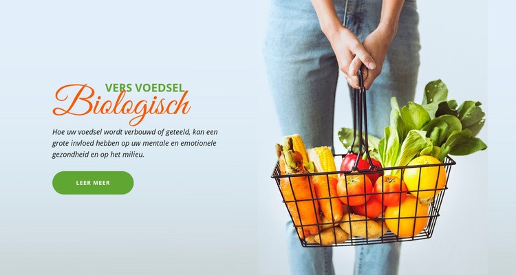 Vers biologisch voedsel Website ontwerp