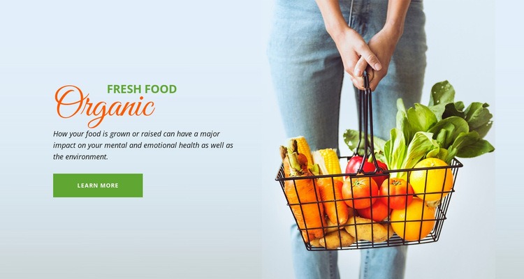 Färsk ekologisk mat Html webbplatsbyggare