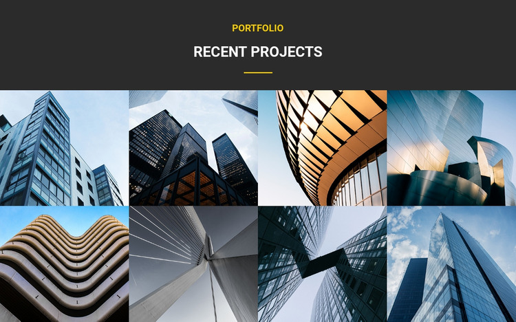 Recent Projects Portfolio Homepage Design