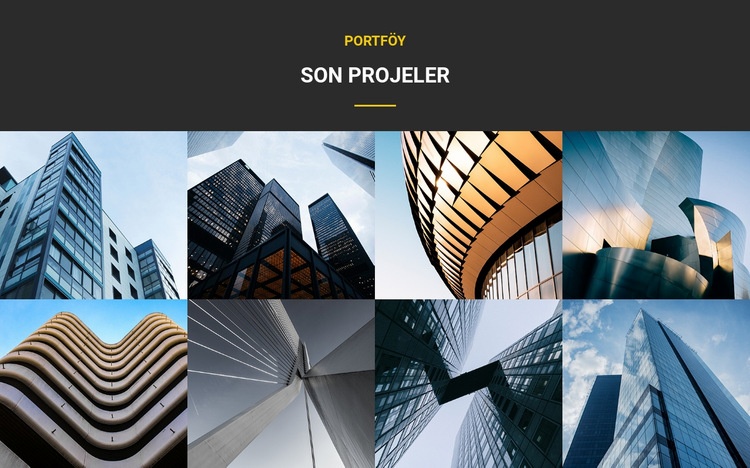 Son Projeler Portföyü Bir Sayfa Şablonu