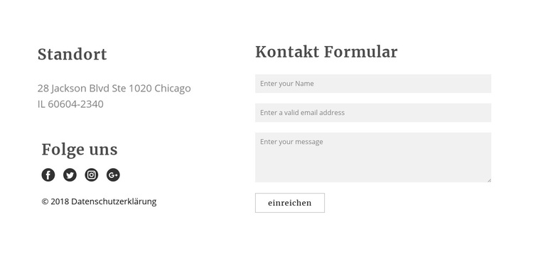 Kontakt Formular WordPress-Theme