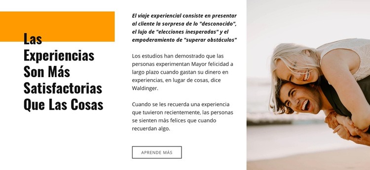 Viajes experienciales Plantilla HTML5