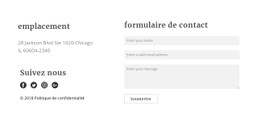 Formulaire De Contact Modèle D'Une Seule Page