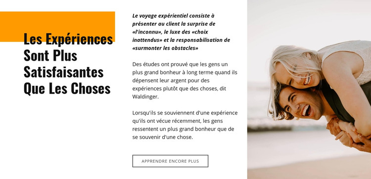 Voyages expérientiels Modèle HTML