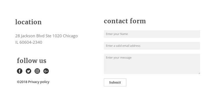 Contact Form Homepage Design