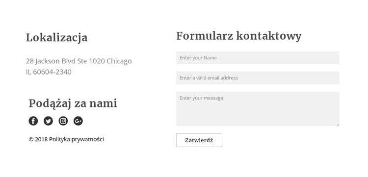 Formularz kontaktowy Kreator witryn internetowych HTML