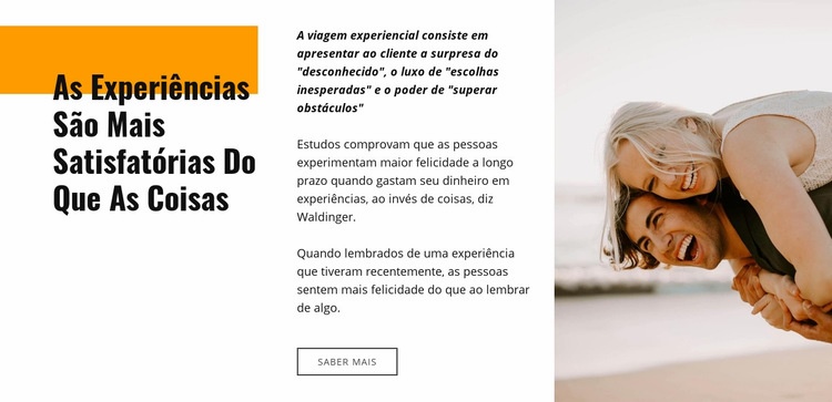 Viagens Experienciais Design do site