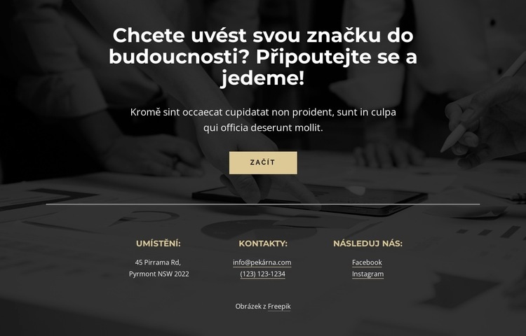 Kontakty a tlačítko Téma WordPress