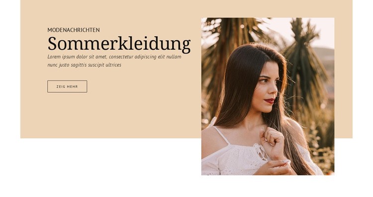 Sommerkleidung Website-Modell