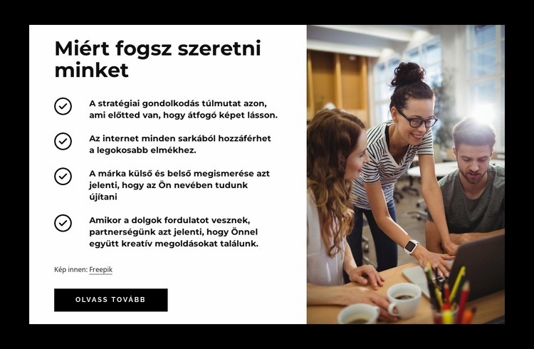 Miért fogsz szeretni minket HTML Sablon