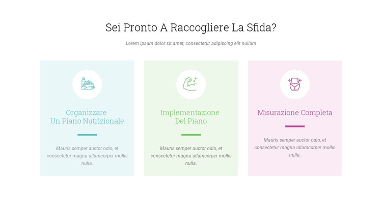 Caratteristiche Ready Challenge Modello di sito Web