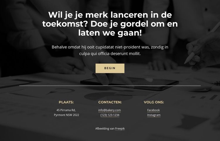 Contacten en knop Website sjabloon