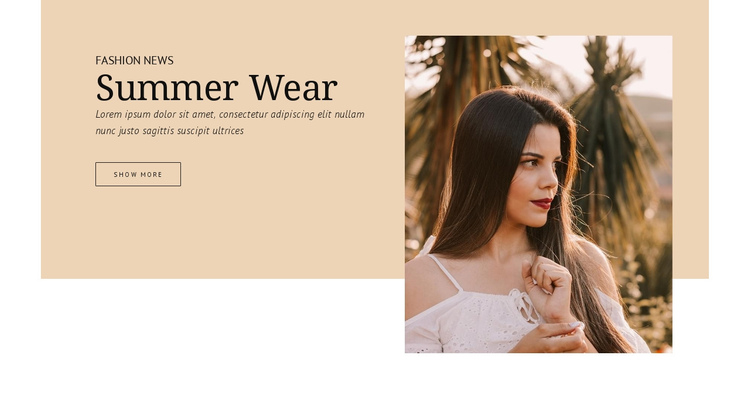 Summer Wear One Page Template