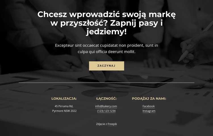 Kontakty i przycisk Szablon HTML