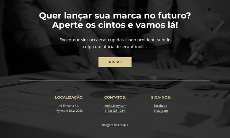 Contatos e botão Construtor de sites HTML