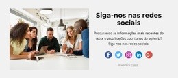 Siga-Nos Nas Redes Sociais - Melhor Maquete Gratuita