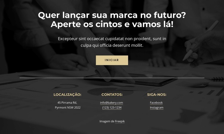 Contatos e botão Landing Page