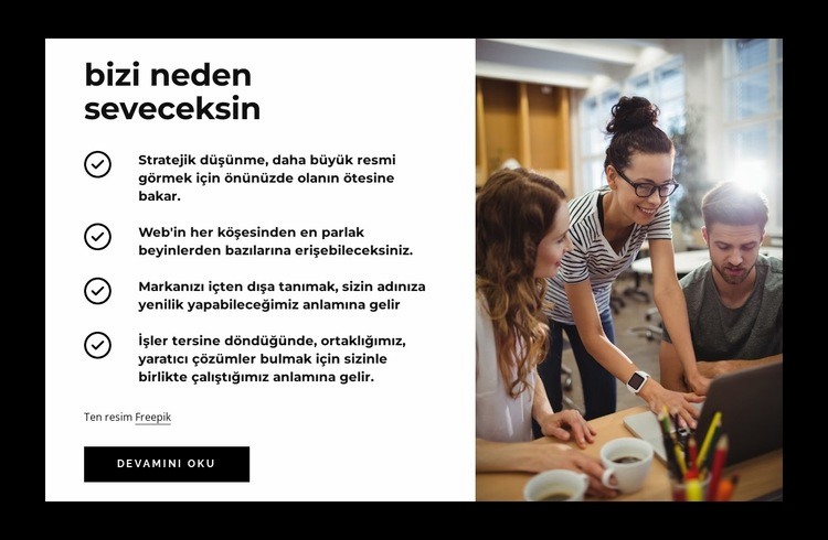 bizi neden seveceksin Web Sitesi Mockup'ı