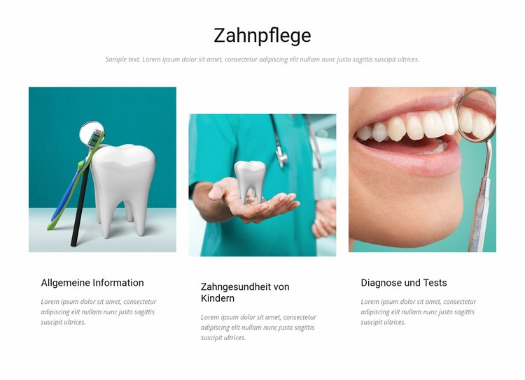 Zahnpflege Website Builder-Vorlagen