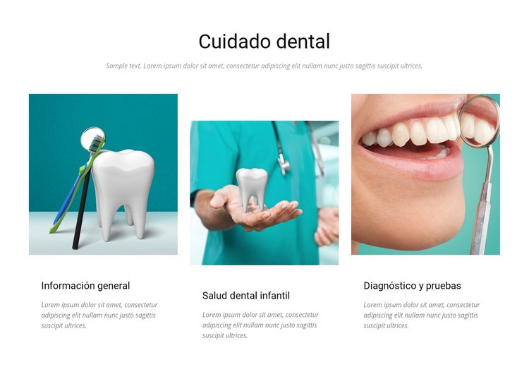 Cuidado dental Diseño de páginas web