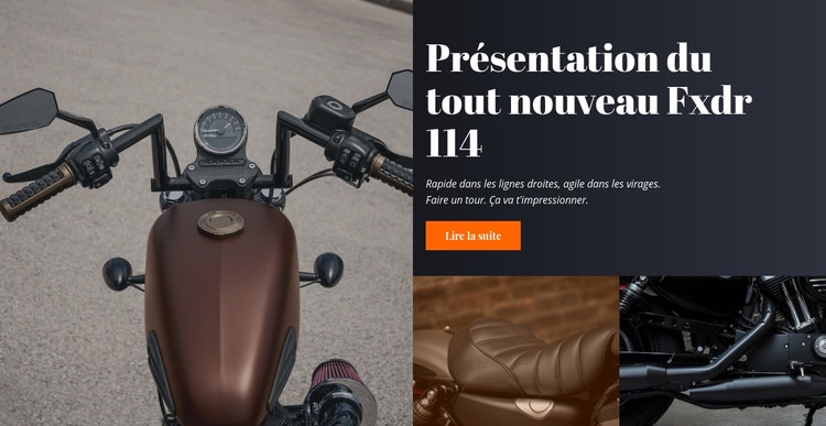 Style de moto Maquette de site Web