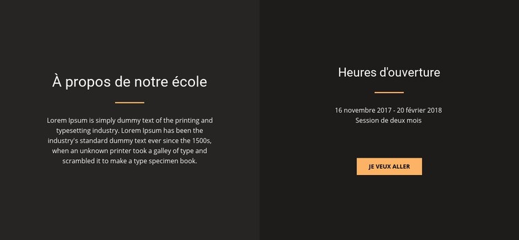 À propos de l'école de design Modèle HTML5