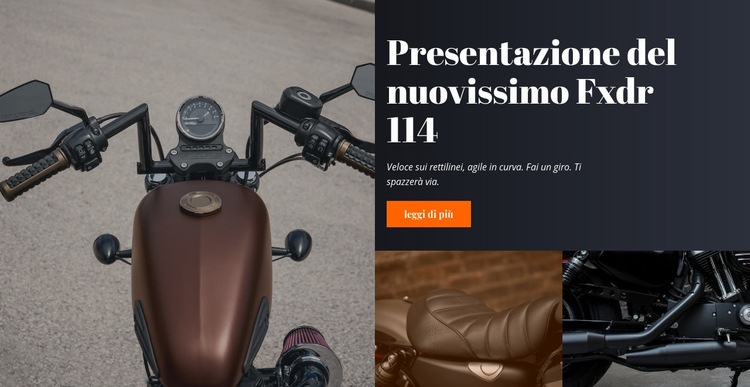 Stile motociclistico Mockup del sito web