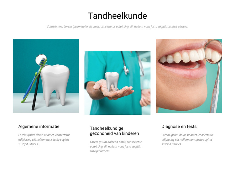 Tandheelkunde Website sjabloon