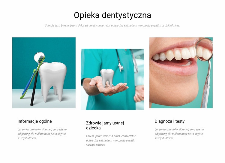 Opieka dentystyczna Szablony do tworzenia witryn internetowych